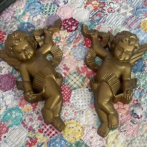 Gold Cherub Wall Decor Set